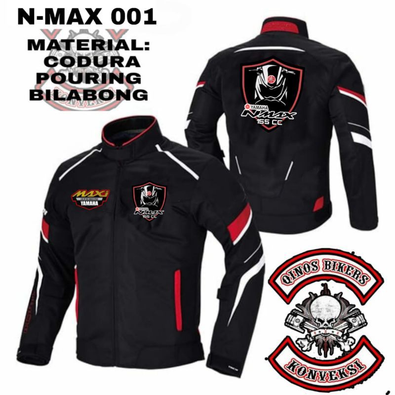 Jaket touring nmax hitam Jaket touring yamaha nmax full pelindung protektor