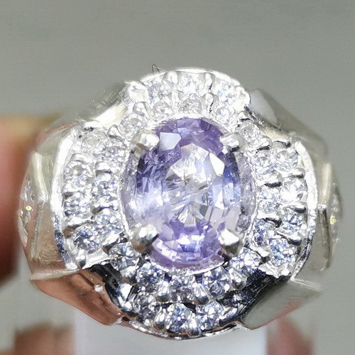 Cincin Batu Purple Safir Ungu Mata Udang Ceylon Asli