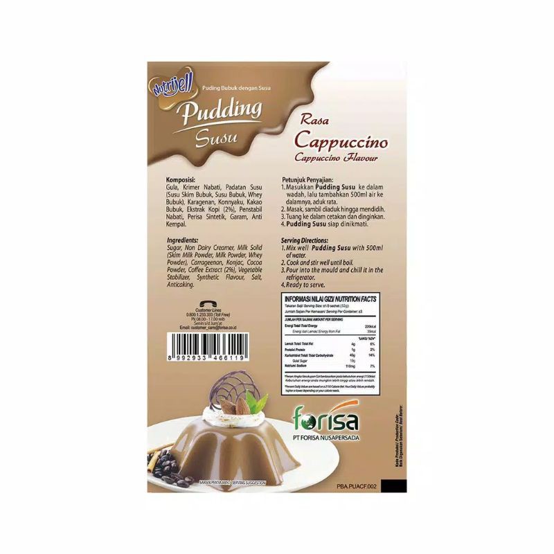 PUDING SUSU NUTRIJELL CAPPUCCINO