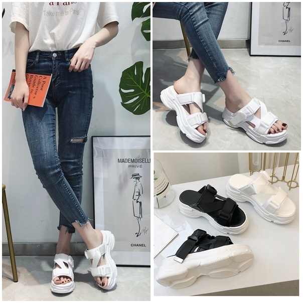 TASHAPPY JSH1905 Sandal Wedges Wanita Casual Import 5CM Nyaman Dipakai model korea supplier sepatu import