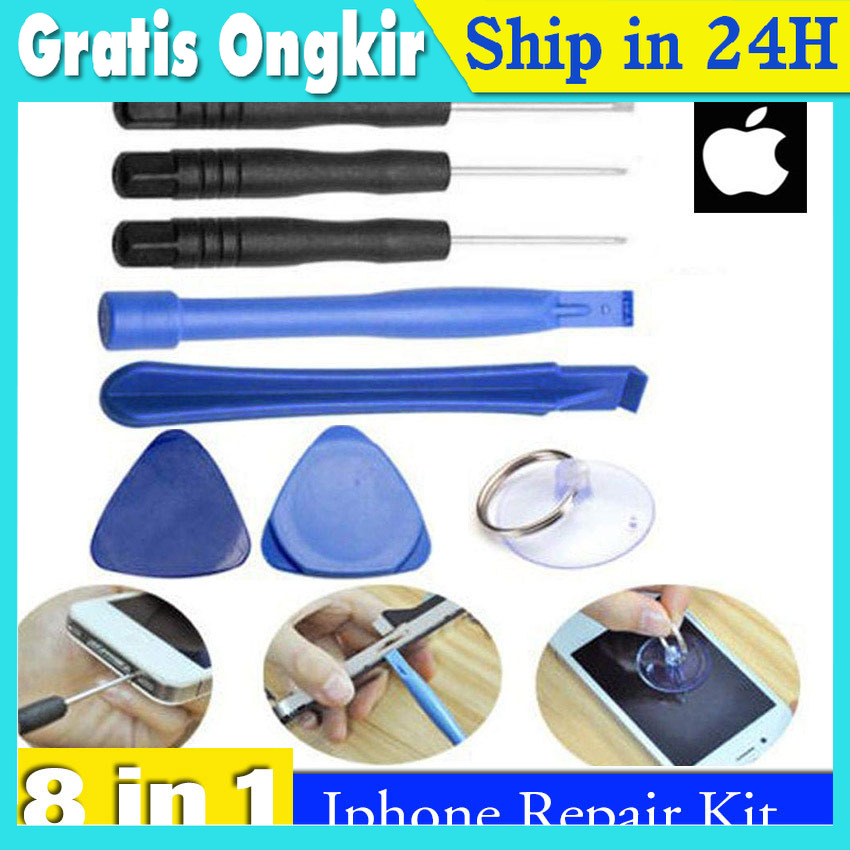 PROMO Pembuka LCD hp 8in1 tool OBENG SET IPHONE DAN ANDROID Alat Service Obeng Set Alat Servis