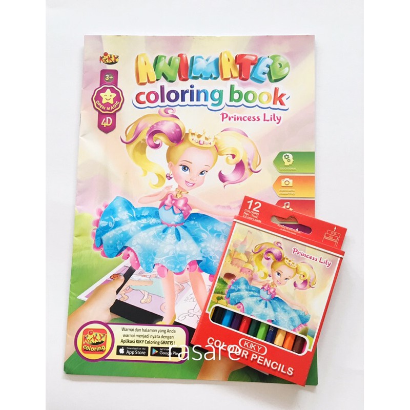 

Buku Mewarnai Animated Coloring Book 4D + Pencil Warna Kiky