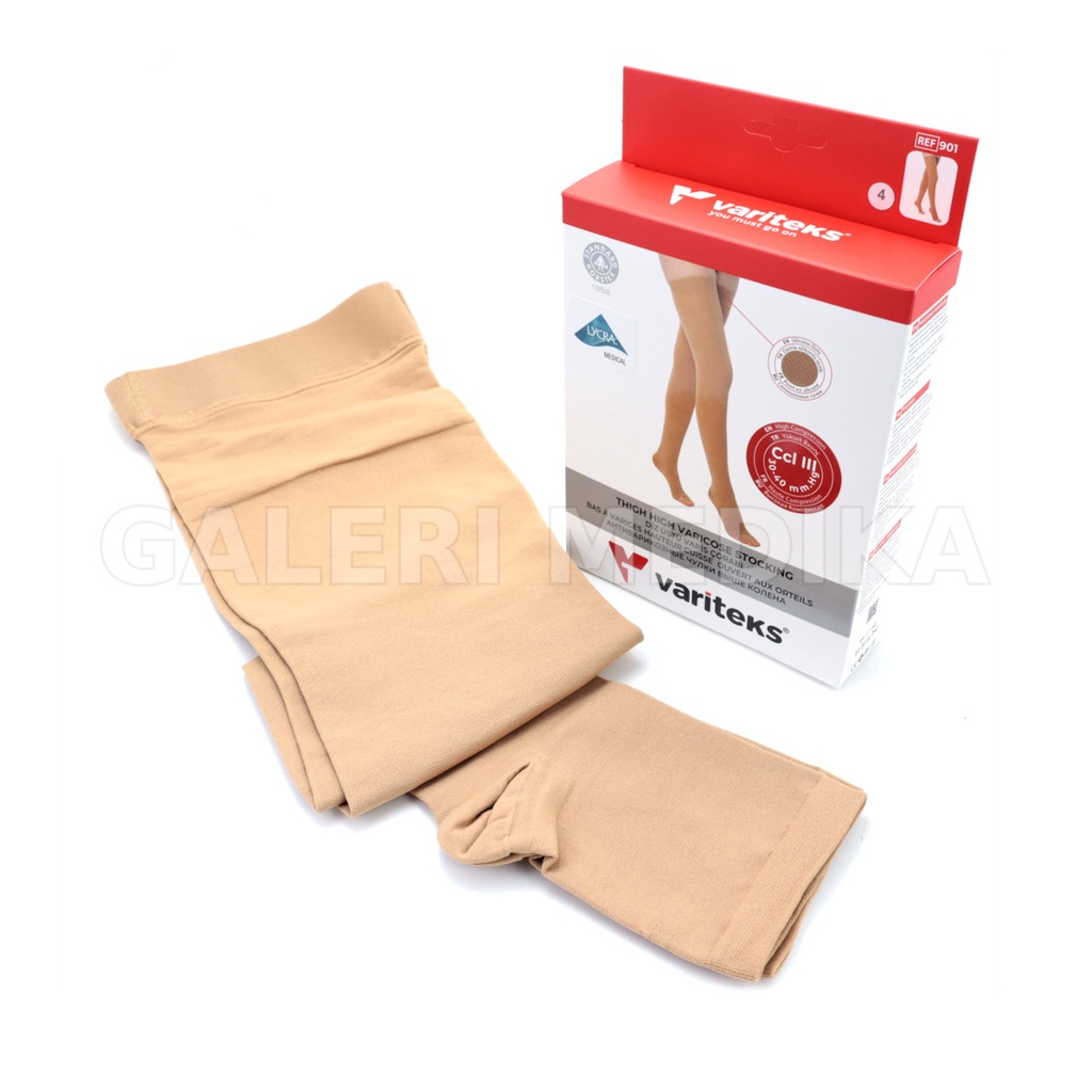 Stocking Varises Variteks 901 Stoking Varises High Compression Thigh High Open Toe - Kompresi Berat 30-40mmHg Kelas 3 / High Compression CCL 3