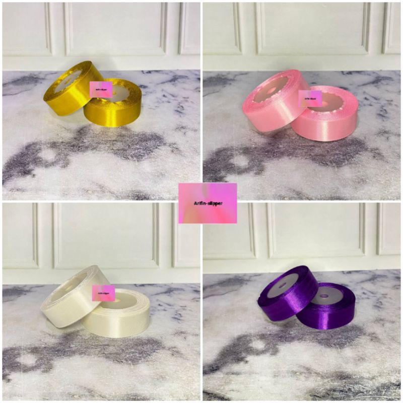 

PITA SATIN POLOS 1 INCH 2.5CM SATEEN KAIN HIASAAN KADO SOUVENIR