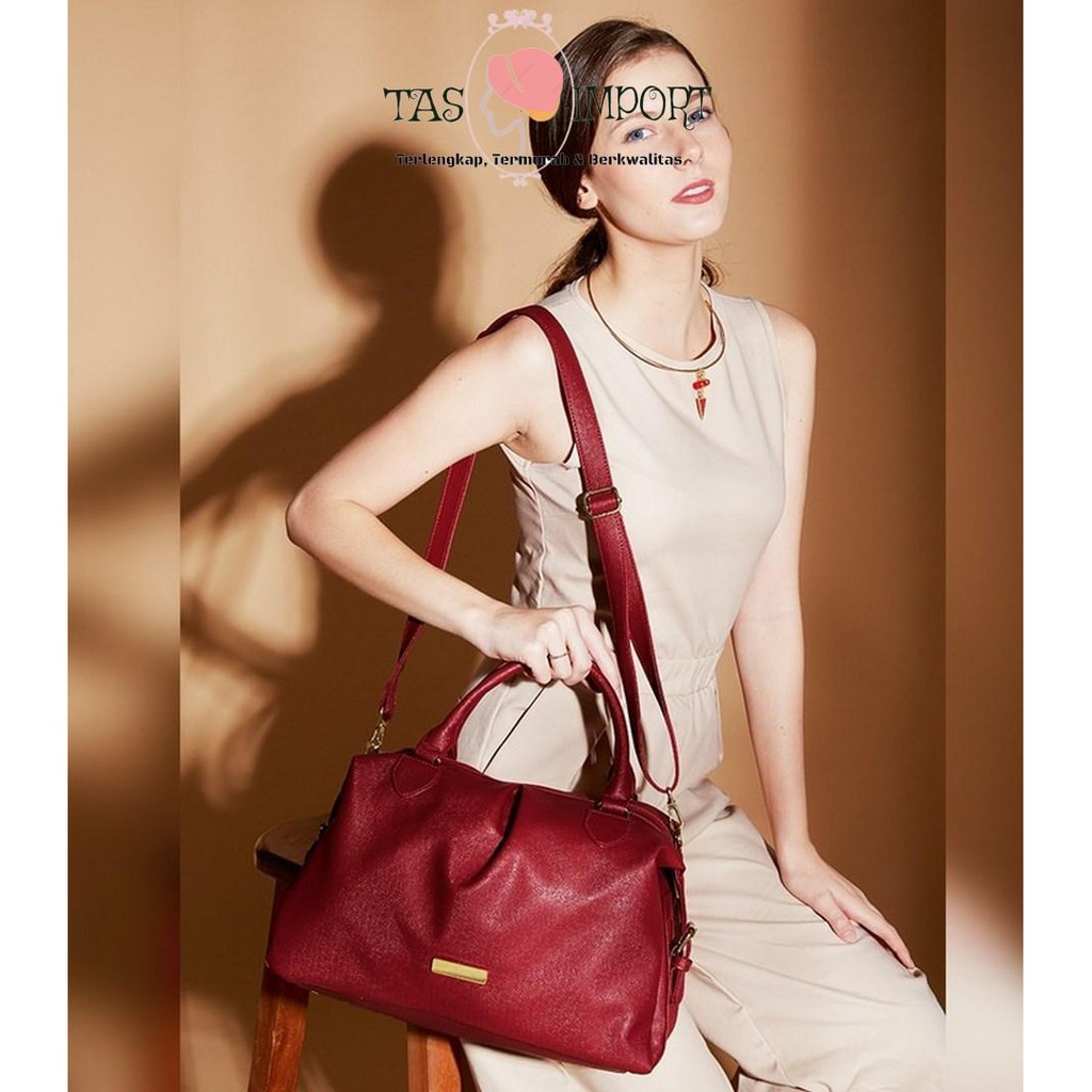 Best Seller TAS SELEMPANG WANITA SOPHIE MARTIN AQNITE T4111M2 MERAH BRANDED KULIT