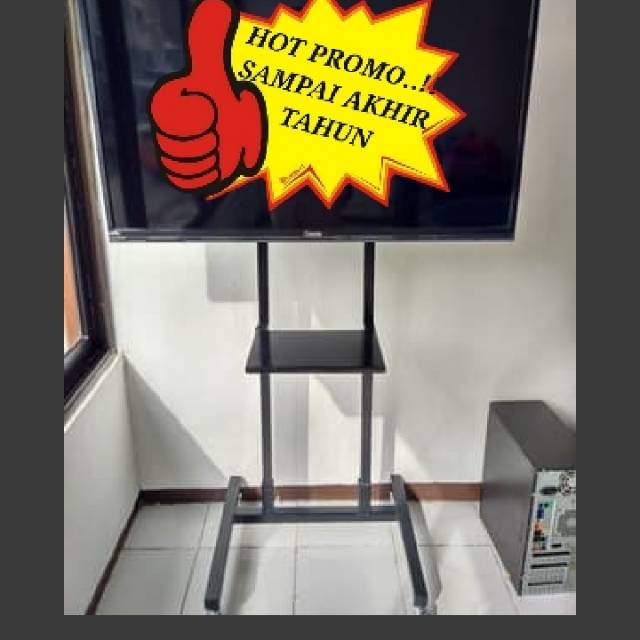 Bracket tv standing stand tv 32&quot;-50&quot; pakai RODA bisa Gojek