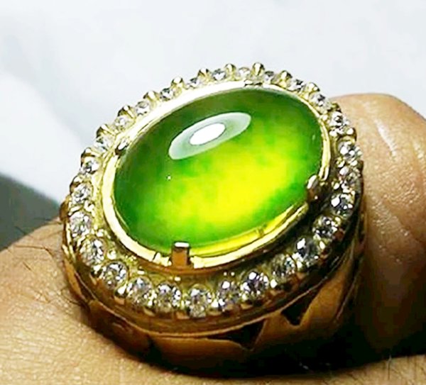 Natural SUNGAI DAREH kumbang jati totol sayur kristal batu akik size 17mm