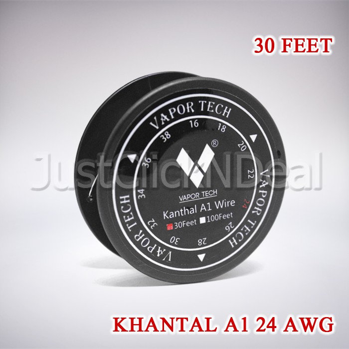 Authentic Vaportech Kanthal A1 24 AWG 30 Feet Kawat Coil 