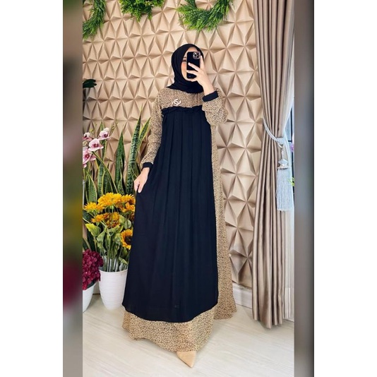 gamis modis Bahan Ceruty babydoll printing mix ceruty babydoll polos