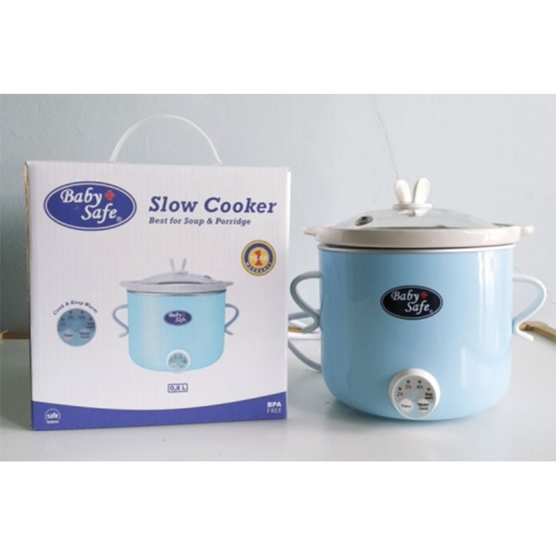 Slow Cooker Baby Safe Digital LB007 Blue 0.8L Perlengkapan Bayi Garansi Resmi 1th