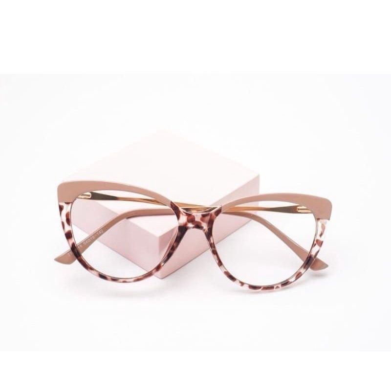 frame kacamata cat eye plastik dengan batang frame besi