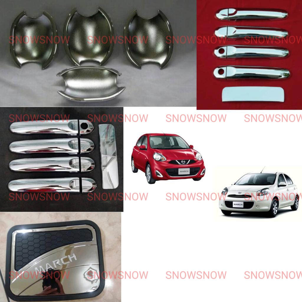Paket Outer Handle Tank Cover Nissan March 1 2 Lubang 4pcs 5 pcs Chrome