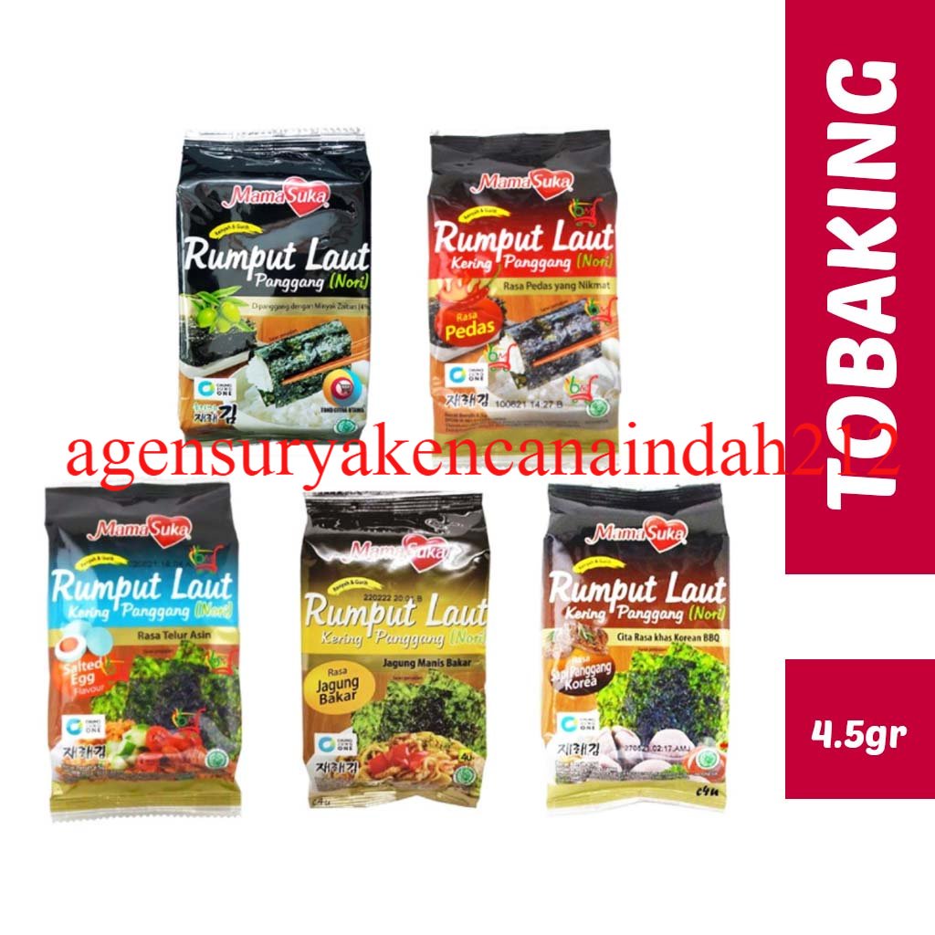 

MamaSuka Rumput Laut Kering Panggang Roasted Nori Seaweed All Varian 4.5g