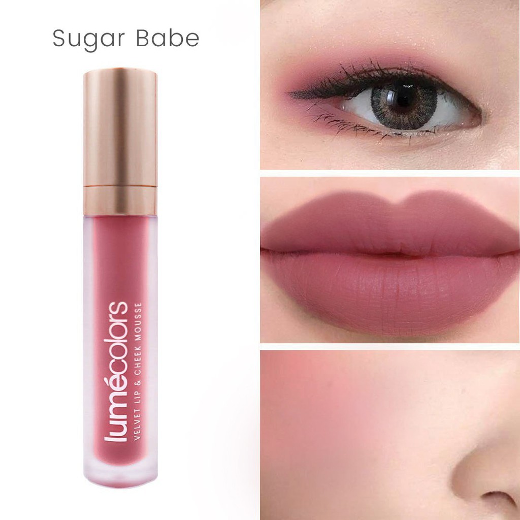 Lumecolors SUGAR BABE VELVET LIP &amp; CHEEK MOUSSE 3 IN 1 by CHRISTINA LIE BPOM HALAL lipstick