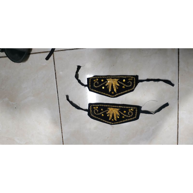 Cakep / Deker Tangan Payet - Sepasang Gelang tangan Bludru Tari -  Sepasang Deker Tangan Wayang Orang