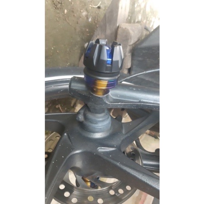 Jalu as roda depan cnc warna universal harga sepasang