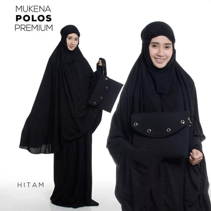 MUKENA DEWASA PREMIUM POLOS HITAM
