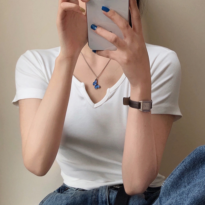 Kalung Desain Wajah Butterfly Warna Biru Untuk Wanita