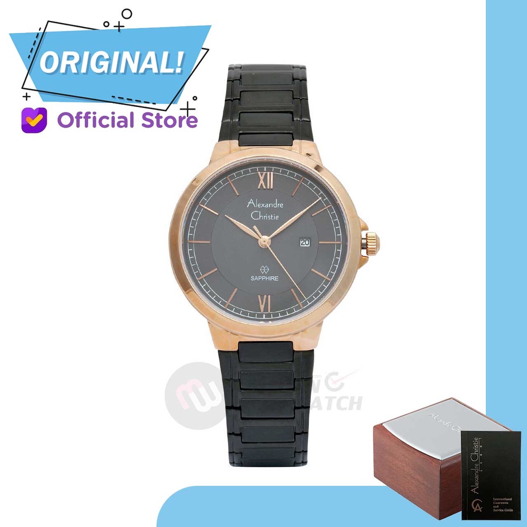 Jam Tangan Wanita Analog Alexandre Christie 8537LD AC8537 AC 8537 LD 8537 LDBBRBA Original Garansi R