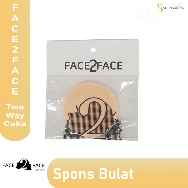 Face 2 Face Spon Muka / Spon Bedak Two Way Cake Bulat