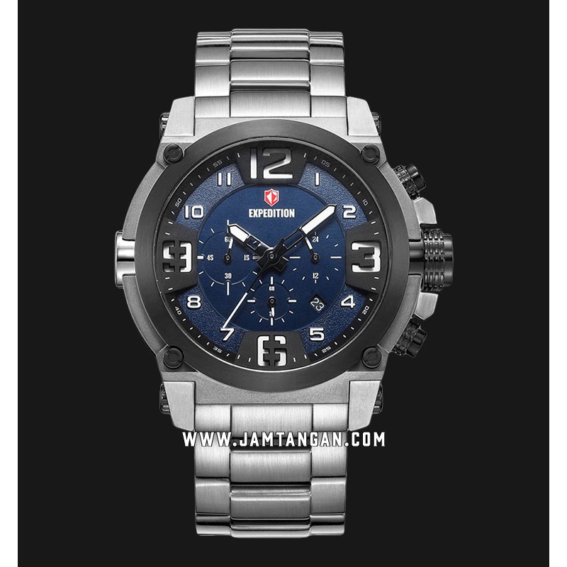 Expedition E 6605 MC BTBBU Chronograph Men Blue Dial Stainless Steel Strap