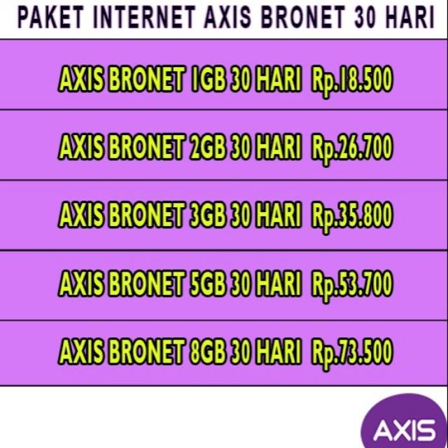 PROMO!!! Paket internet Axis 1 GB, 2 GB, 3 GB, 5 GB, 8 GB 30 hari
