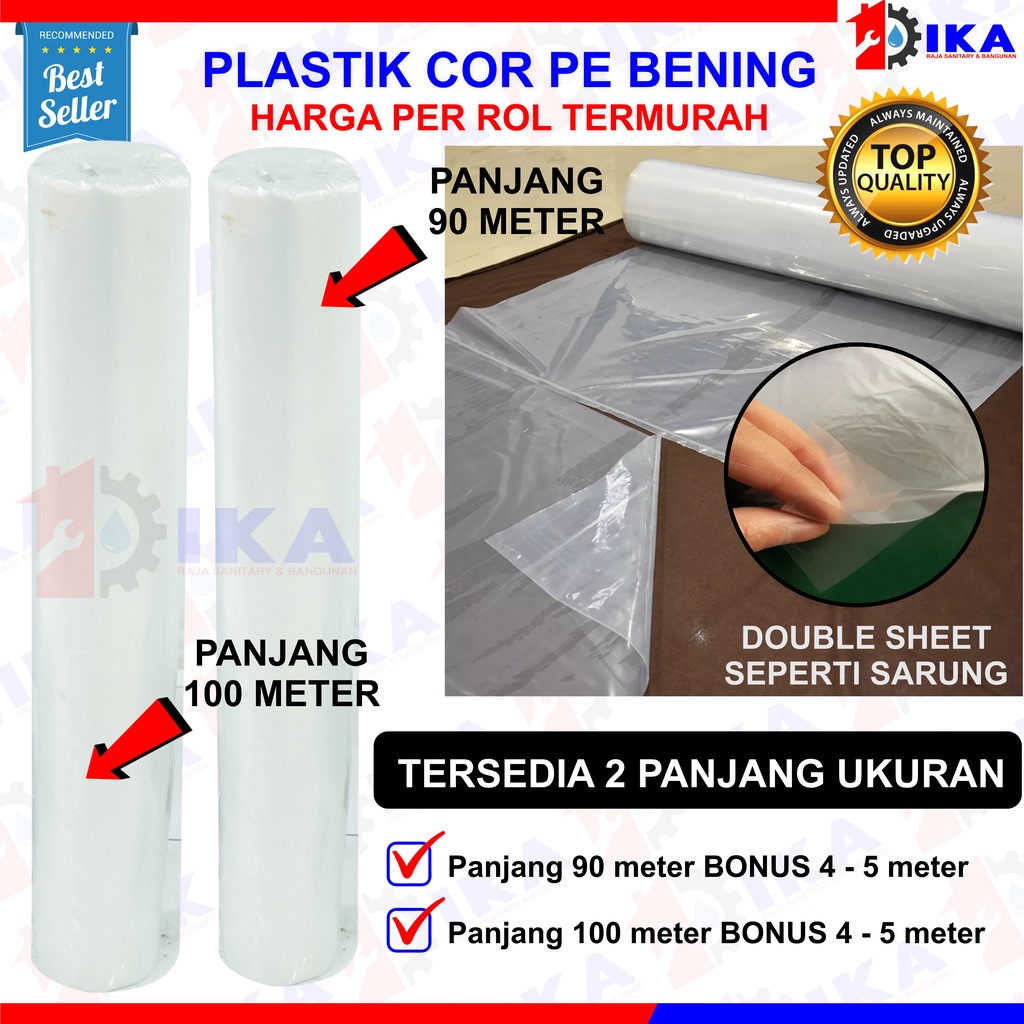 PLASTIK COR PE BENING SUPER TEBAL / CLEAR JERNIH (1ROLL= 103-105 MTR) TERMURAH COVER PENUTUP AMAN