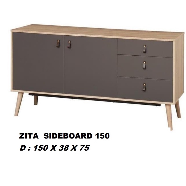 MELODY Bufet Lemari Penyimpanan Serbaguna ukuran 150cm - Bufet TV Zita 150 Free Ongkir - Medan