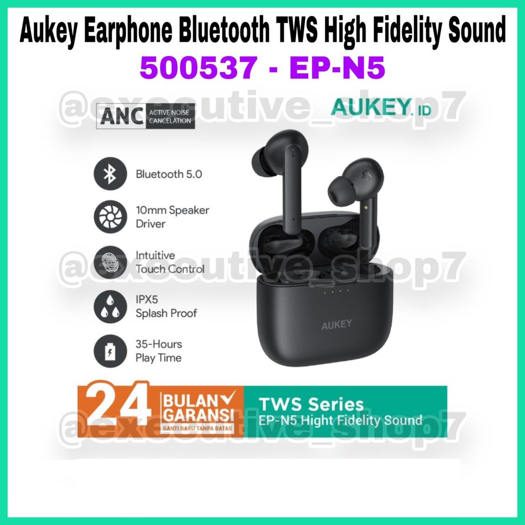 Aukey Earphone Bluetooth TWS High Fidelity Sound - 500537 - EP-N5