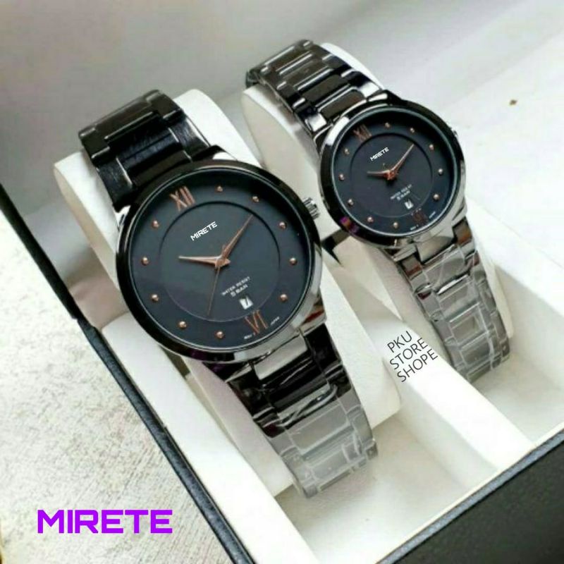 JAM COUPLE FITUR TANGGAL TAHAN AIR JAM TANGAN PRIA DAN WANITA TERBARU AB RANTAI STAENLES STEL MODEL SPORTY DIAMETER 4mm_2,8mm Bisa Beli Satuan