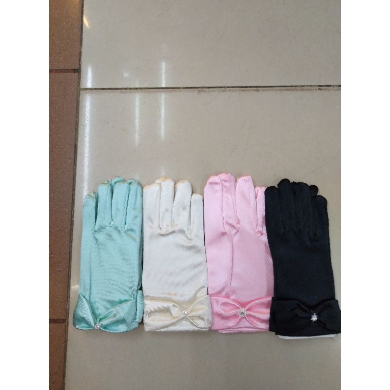 Sarung Tangan Anak Satin Pendek-Gloves Anak Pesta Wedding