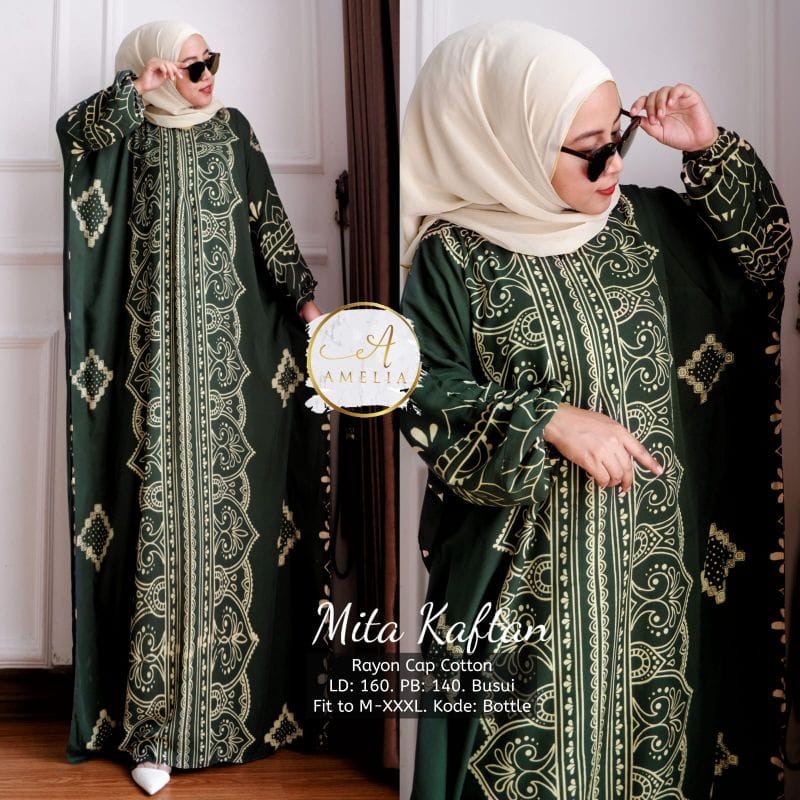 Baju Wanita / New Arrival Gamis Moca Kaftan / Merlinda Kaftan / Sari Kaftan Gamis Rayon Jumbo Terbaru