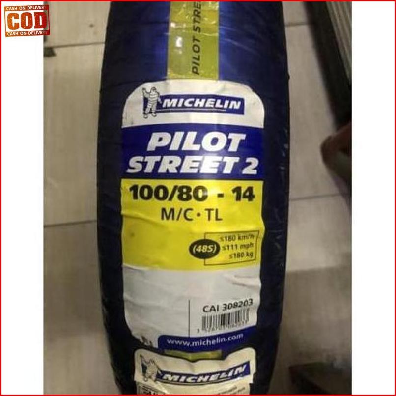 

'854­ Michelin Pilot Street 2 100/80-14 Tubeless ¡