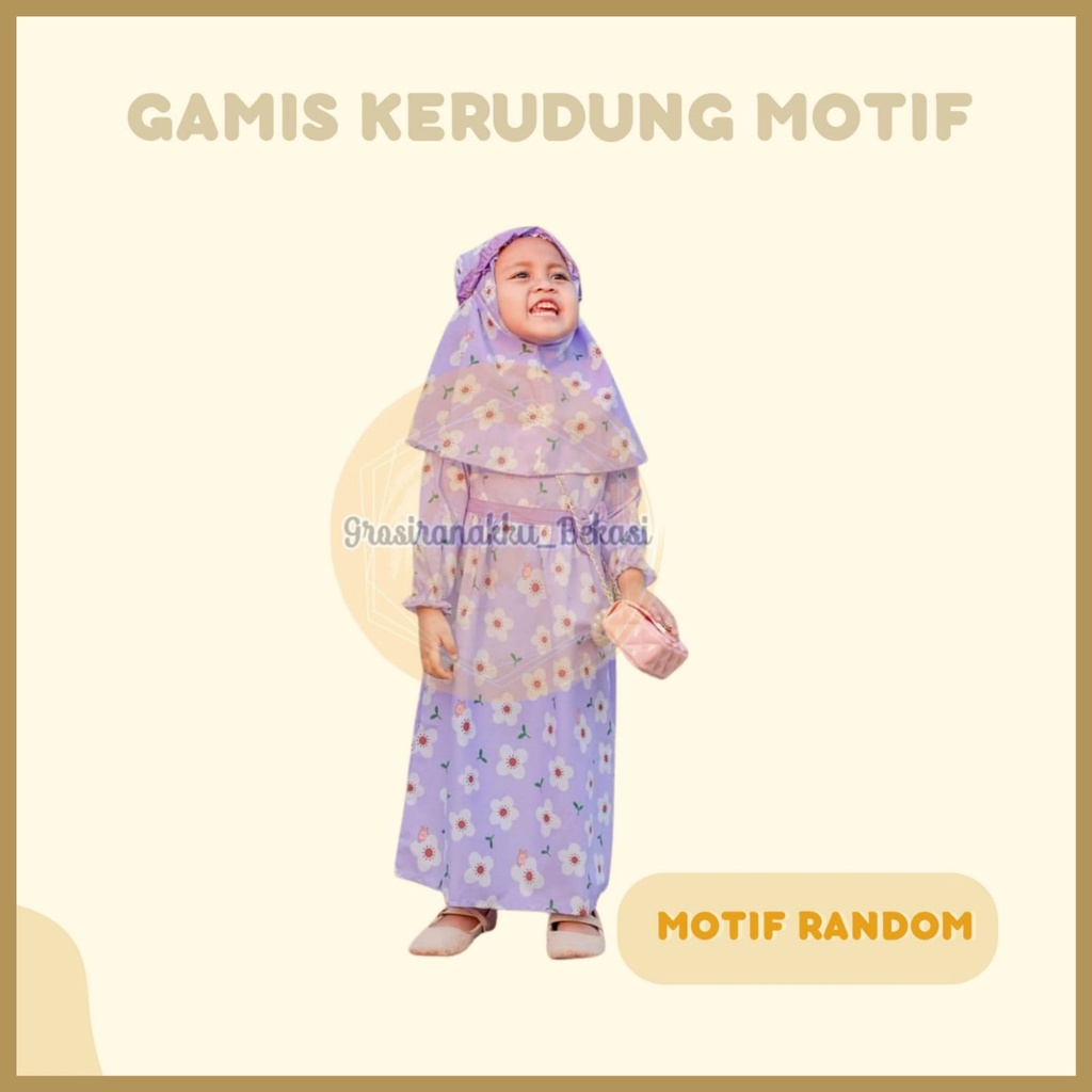 GAMIS KATUN ANAK HIJAB MURAH MIX MOTIF 1-6 THN