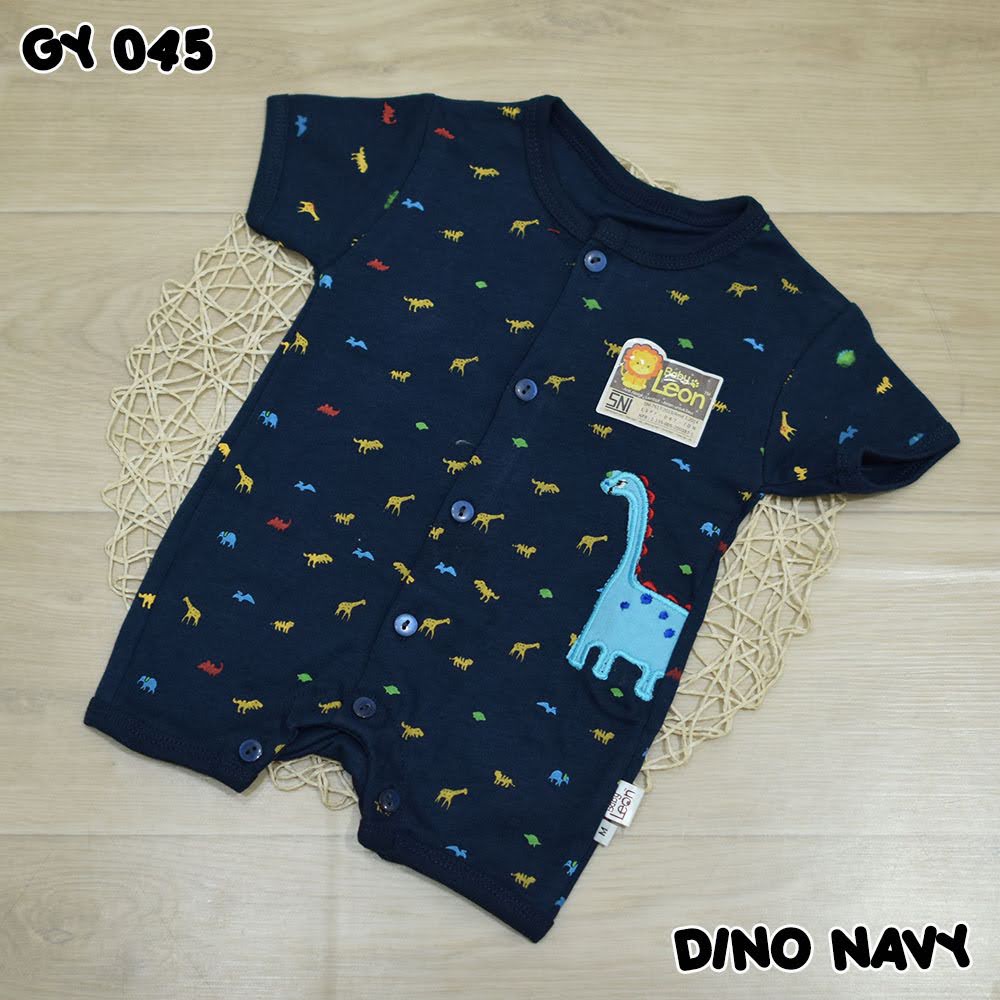 Baju Piyama Atasan Kaos/Celana Anak Bayi Baju/Jumper Anak Bayi Cowok/Jumsuit Kaos-Dino Navy
