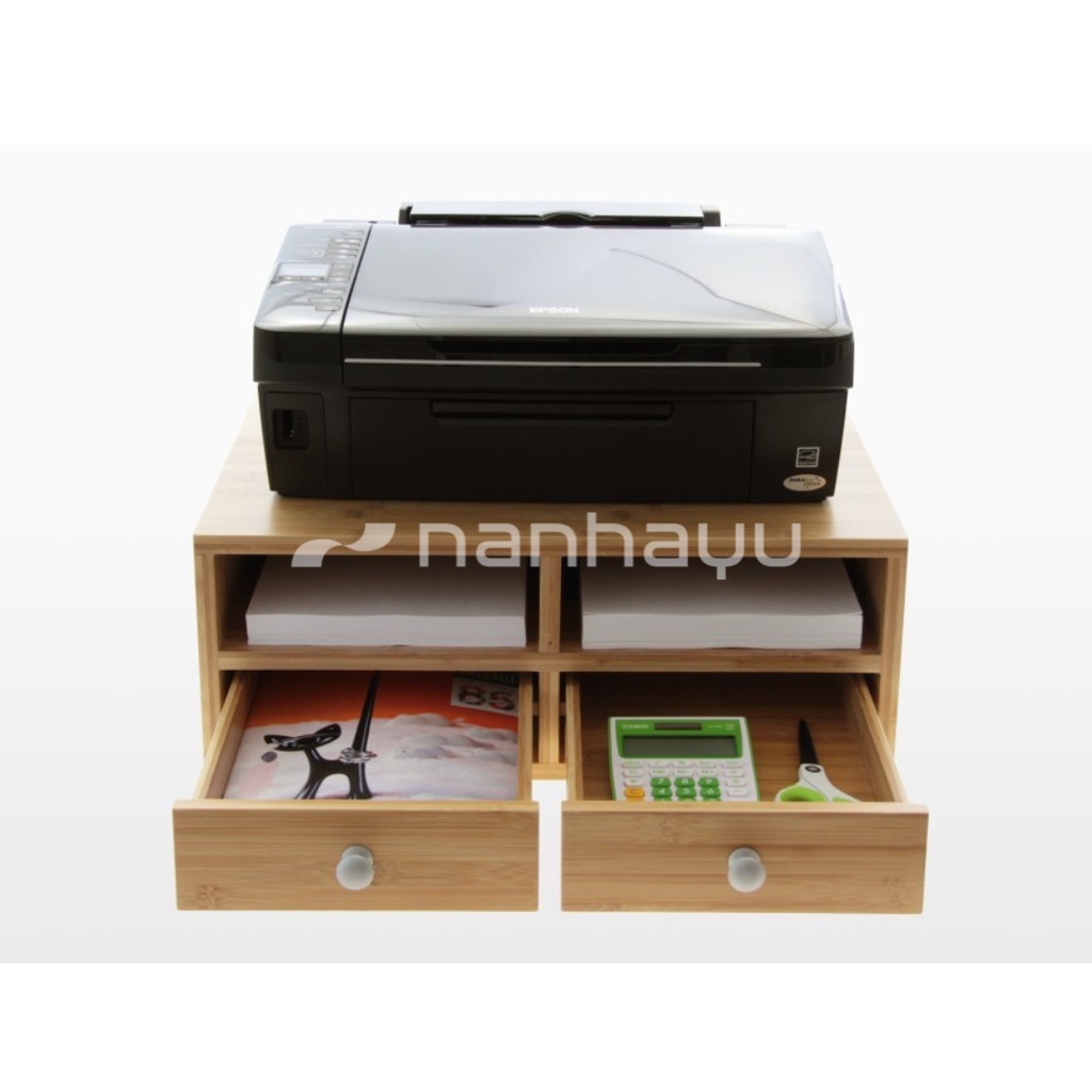 Nanhayu ZOI - Meja Printer / Tempat Printer 2Laci Penyimpan Dan 2 Sekat Kertas