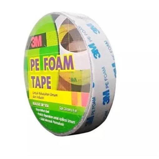 

► DOUBLE TAPE BUSA 3M Pe Foam Tape 24 mm x 4 M ORIGINAL SERBAGUNA ➩