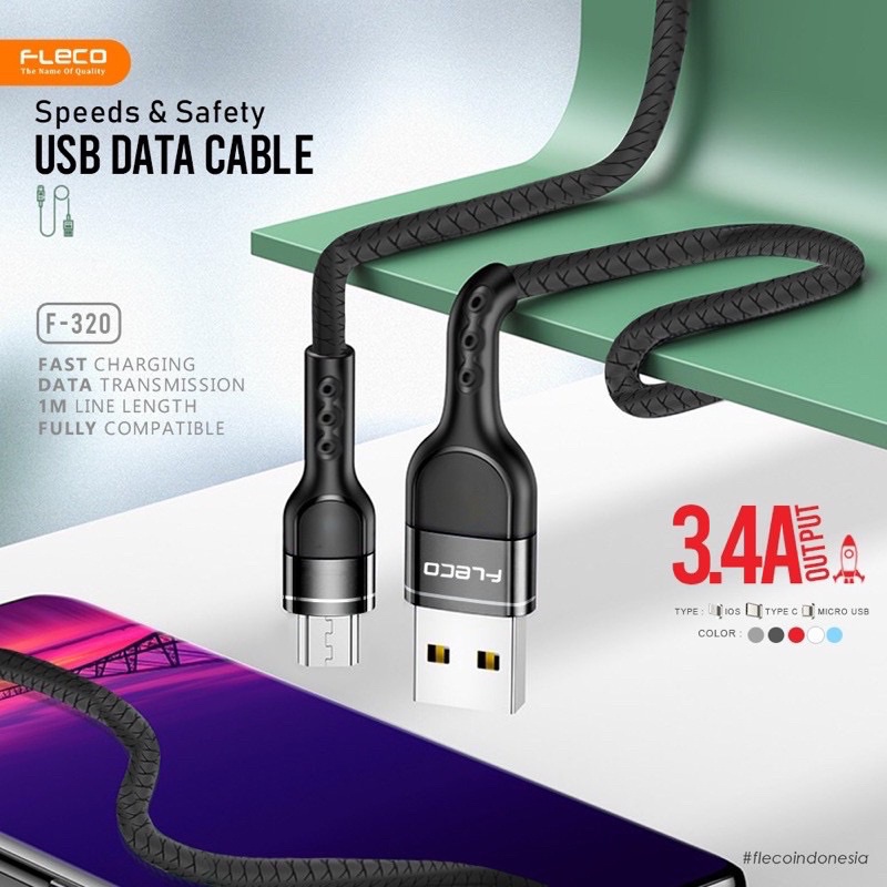 PROMO KABEL DATA FLECO F320 FAST CHARGING MICRO