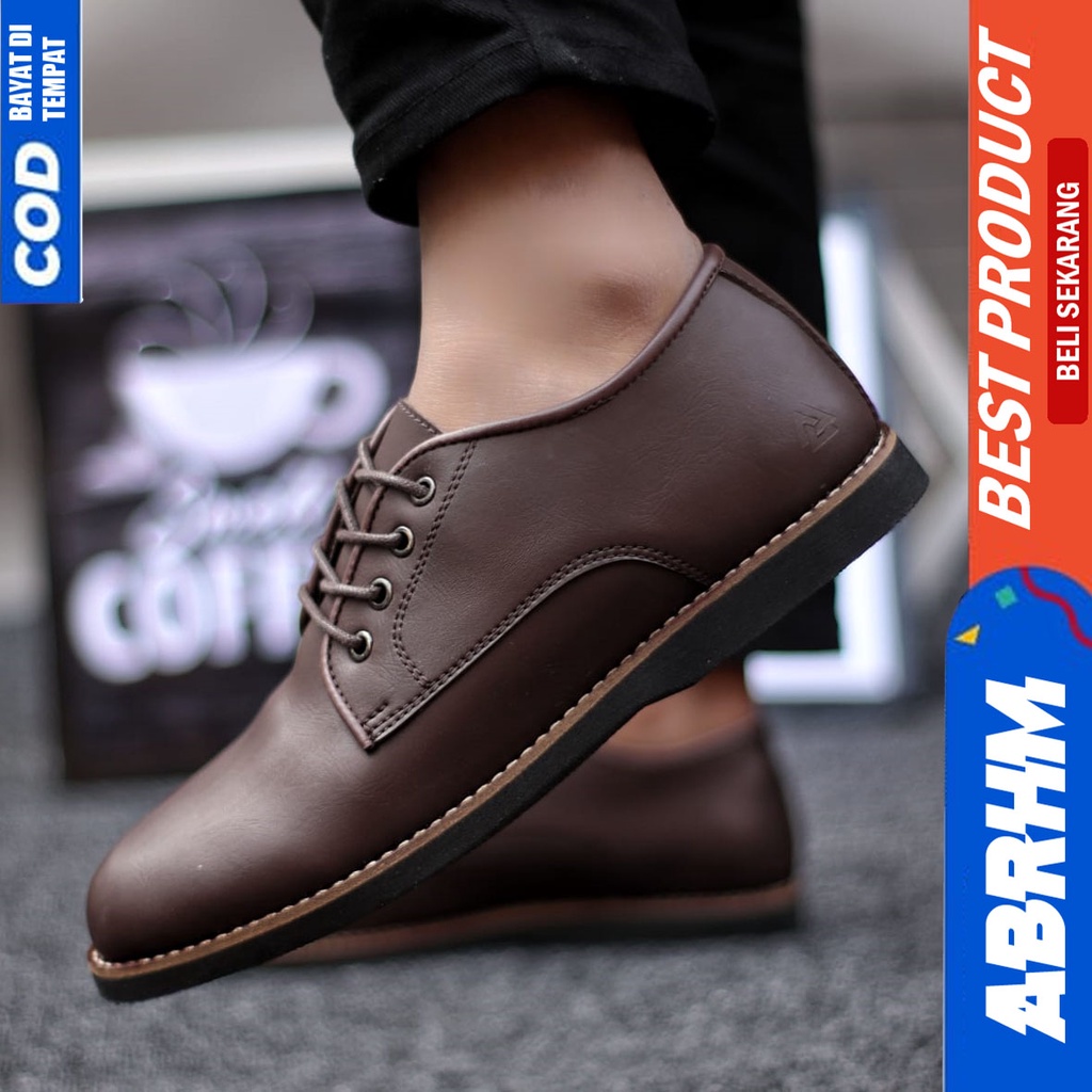 Sepatu Formal Pantopel Kerja Hitam Pria Original ABRHM CASPIAN