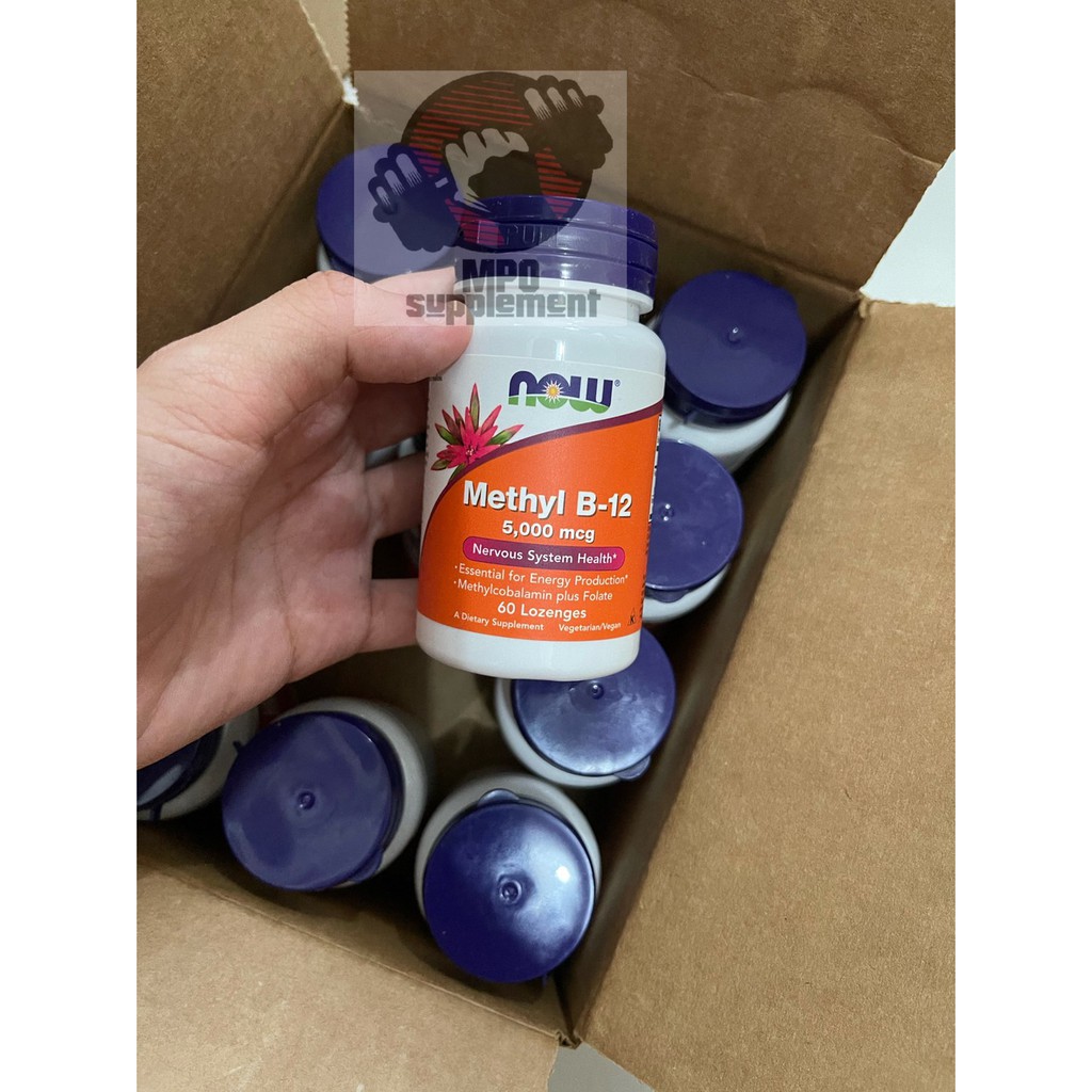 NOW Foods Methyl B12 5,000mcg (60 lozenges) Vitamin B12 Vit B12 Vit B NOW Foods Methyl B-12 5000 mcg