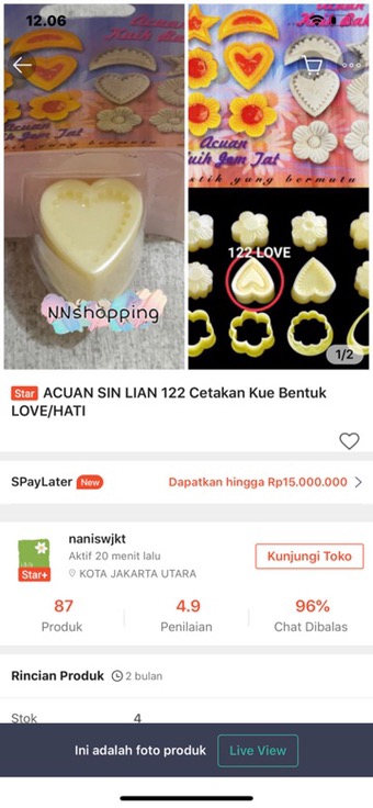 Acuan Sin Lian 122 Cetakan Kue Bentuk Love/hati