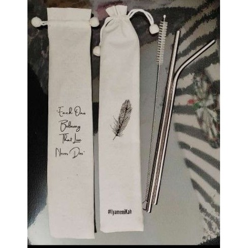 Souvenir Pernikahan STAINLESS STRAW + CUSTOM NAMA
