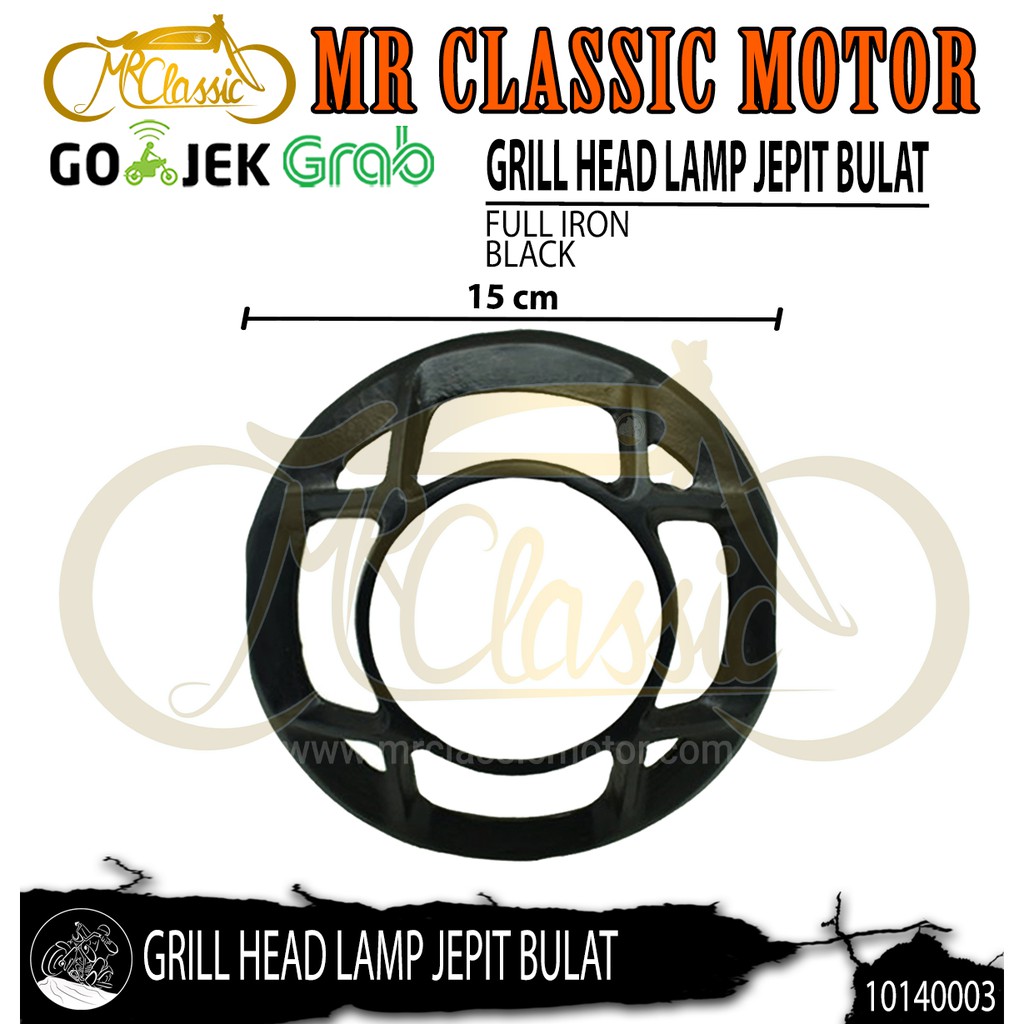 Cover Grill Lampu Depan Motor Jepit Bulat Custom Variasi