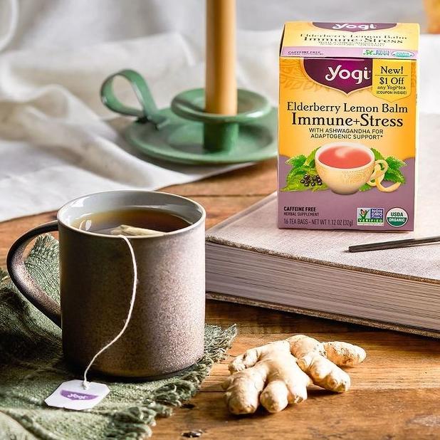 

(BISA COD) Yogi Tea | Elderberry Lemon Balm Immune + Stress | 16 Tea Bags |32 g LIMITED EDITION Kode 903