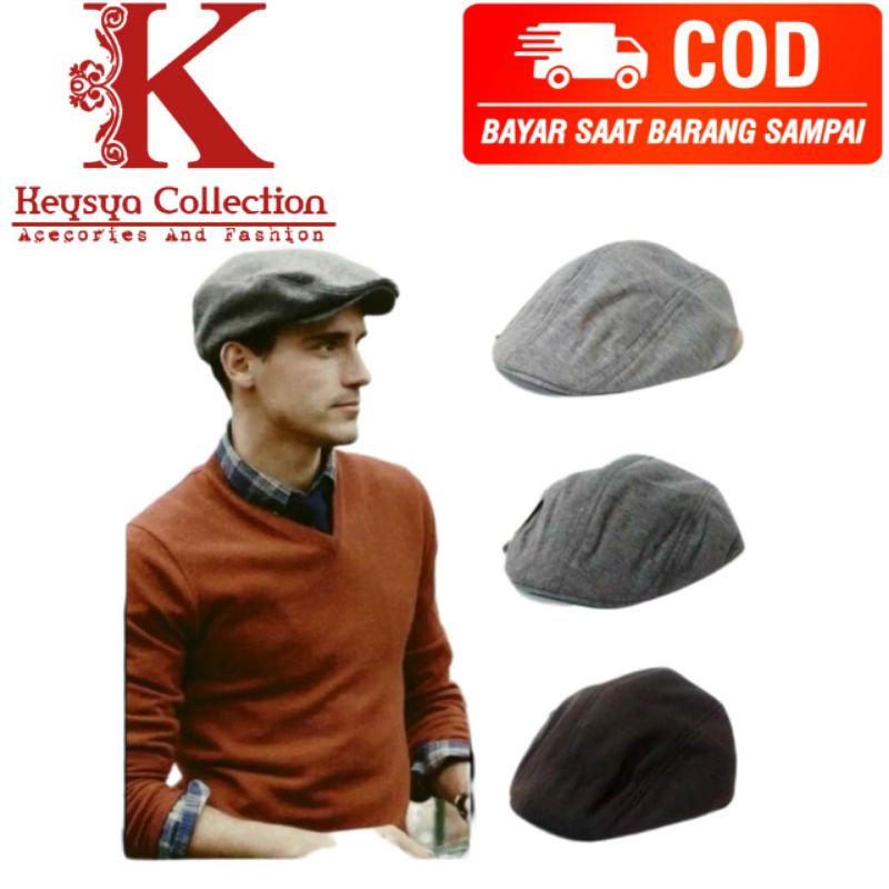 topi kodok / flat cap / topi copet / topi pelukis / topi sutradara