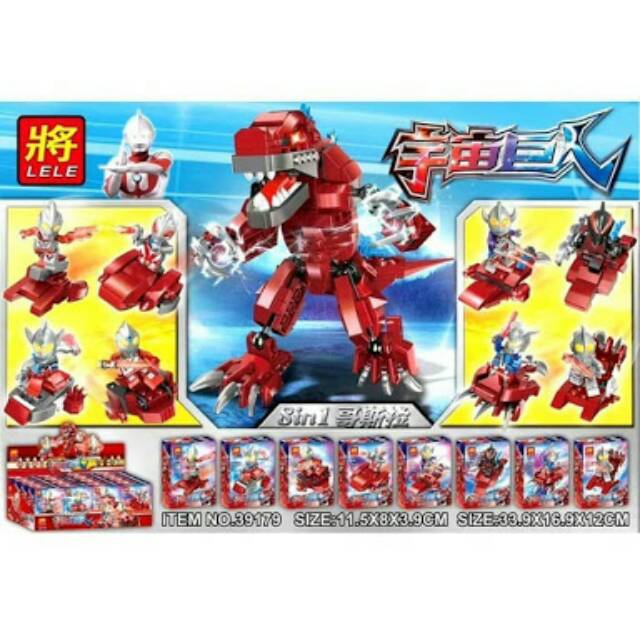 Brick Ultraman 8 in 1 Jadi dinosaurus Godzilla Lego kw