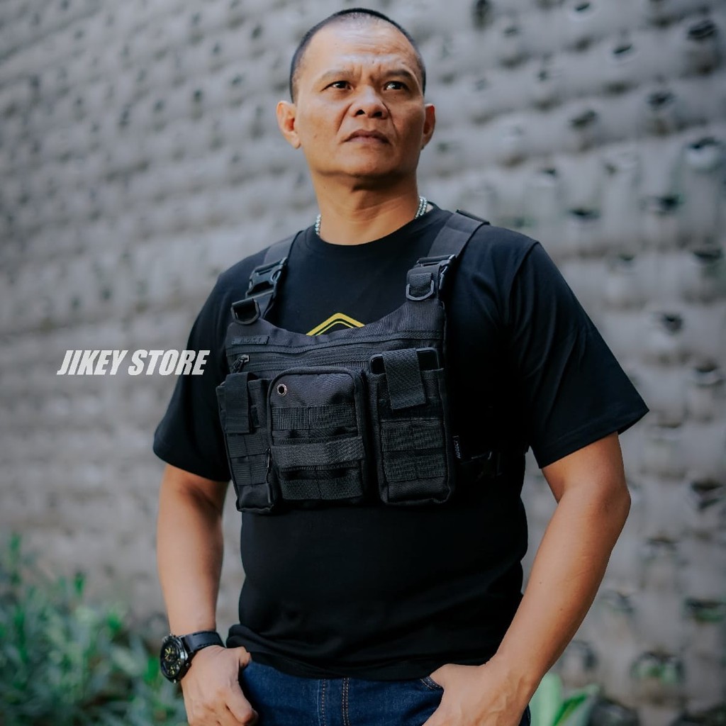 chest bag rig bag tas pelindung dada motor dan sepeda addict premium