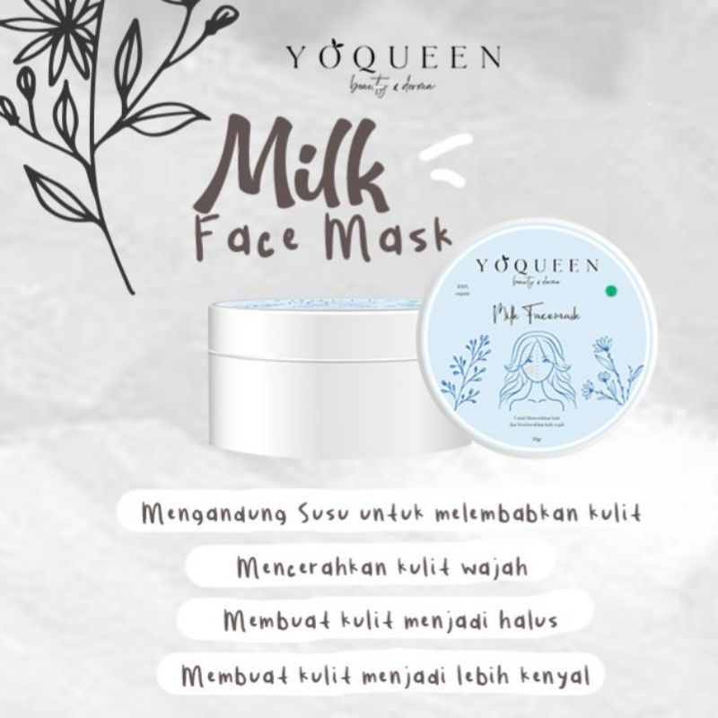 Masker Camille beauty BPOM//masker clayrs Mugwort //masker clayrs saffron/masker yoqueen beauty BPOM-Milk yoqueen