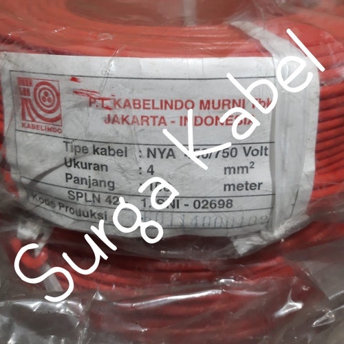 KABELINDO NYA 1x4mm | NYA 1 x 4 mm | NYA 4 mm | KABEL LISTRIK TUNGGAL - Hitam