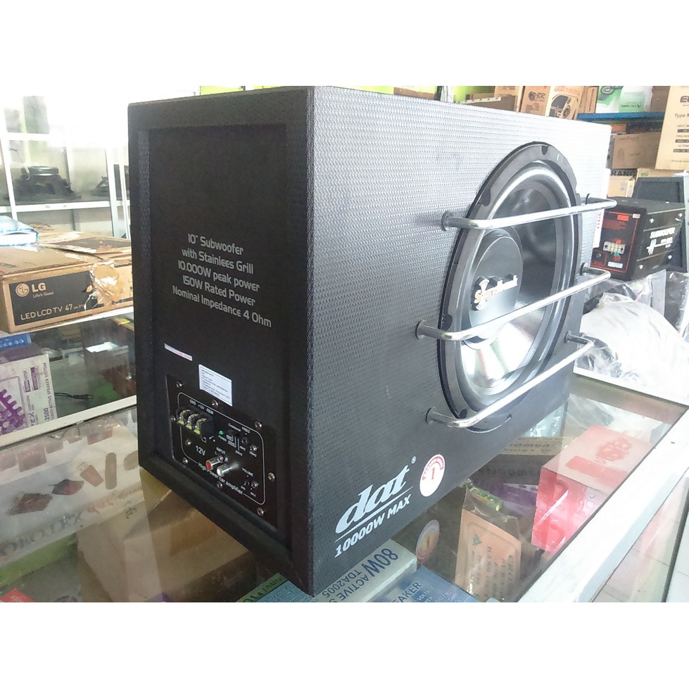 SUBWOOFER MOBIL AKTIF DAT 10 inch soundbank SUPER BASS